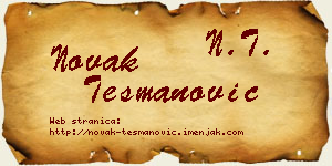 Novak Tešmanović vizit kartica